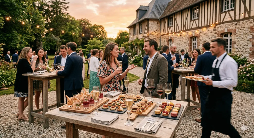 Réservation immédiate pour cocktail dînatoire raffiné, pièces cocktail et service traiteur proche Honfleur et Bernay
