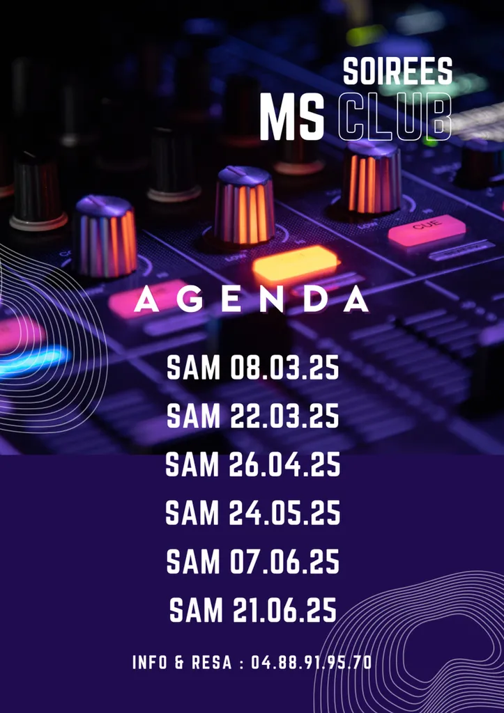 Agenda des soirées MS Club
