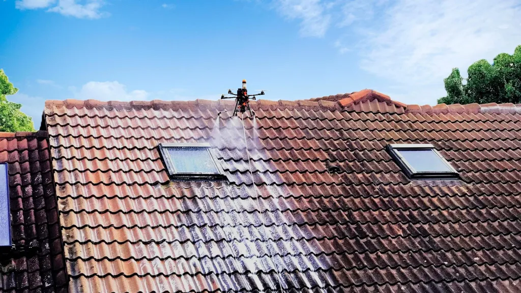 Nettoyage Toiture avec drone