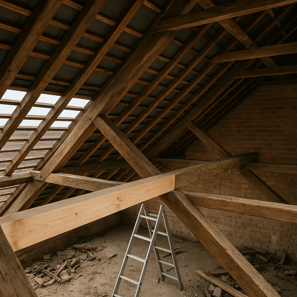 remplacement de poutres de charpente