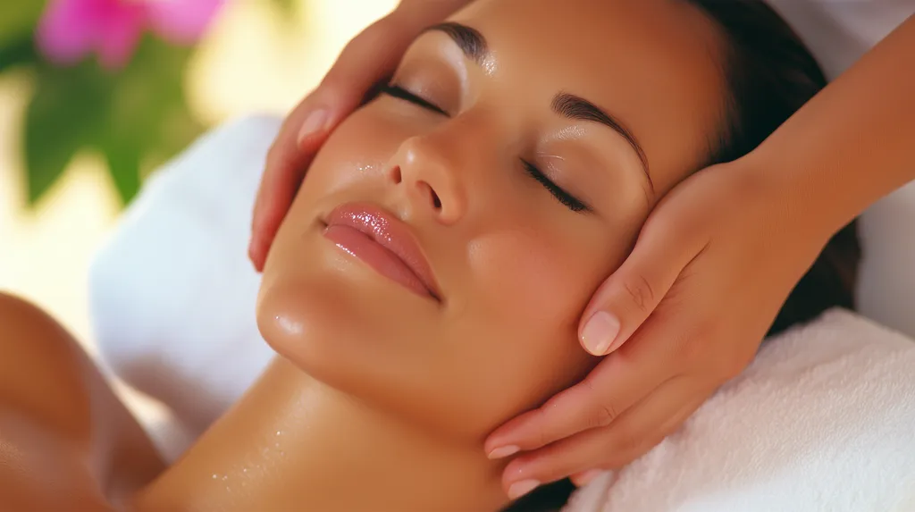 Massage Kobido en cours de réalisation : manœuvre liftante précise sur l’ovale du visage, illustrant la technicité du massage liftant japonais enseigné en formation Kobido e-learning par Aglaé Académie.