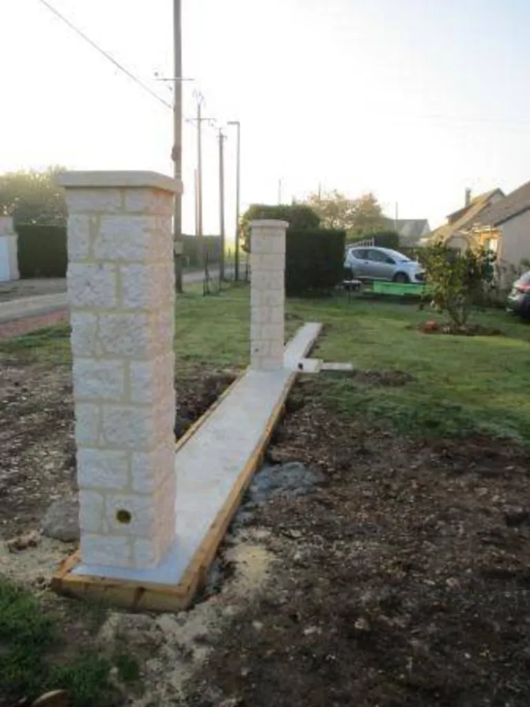 Réalisation d'une entrée maçonné pour portail à Pont Audemer 27