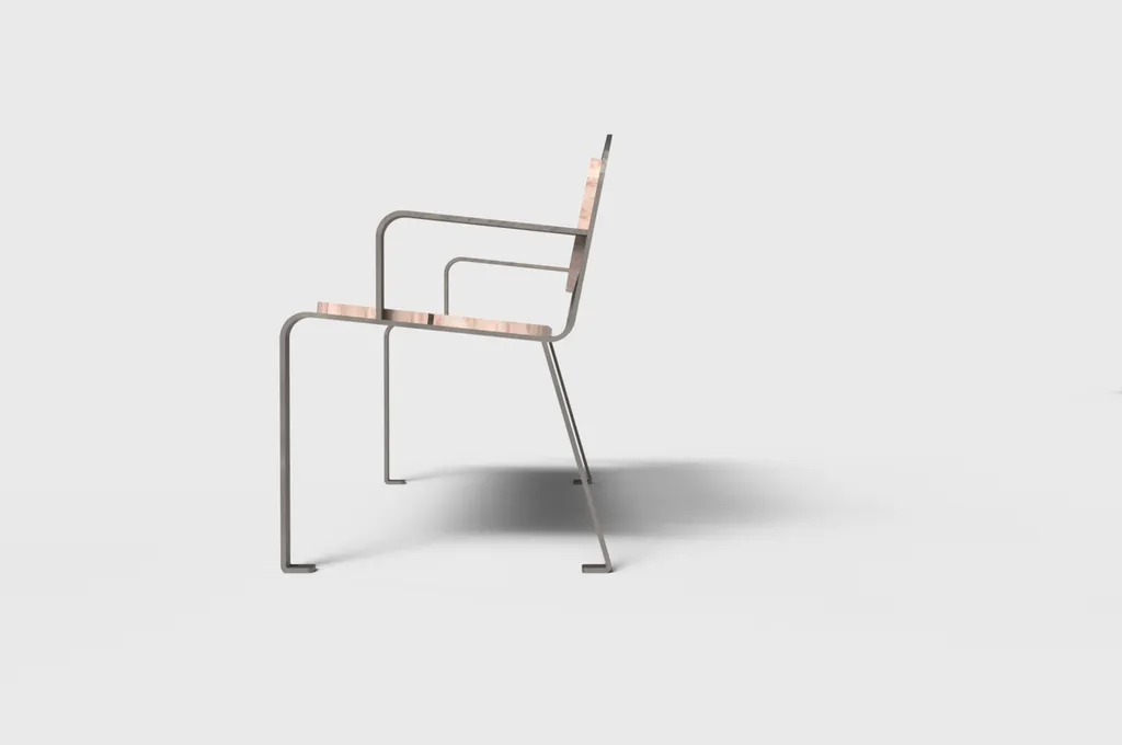 EVAN : banc sobre avec grand choix de coloris pour parcs et jardins