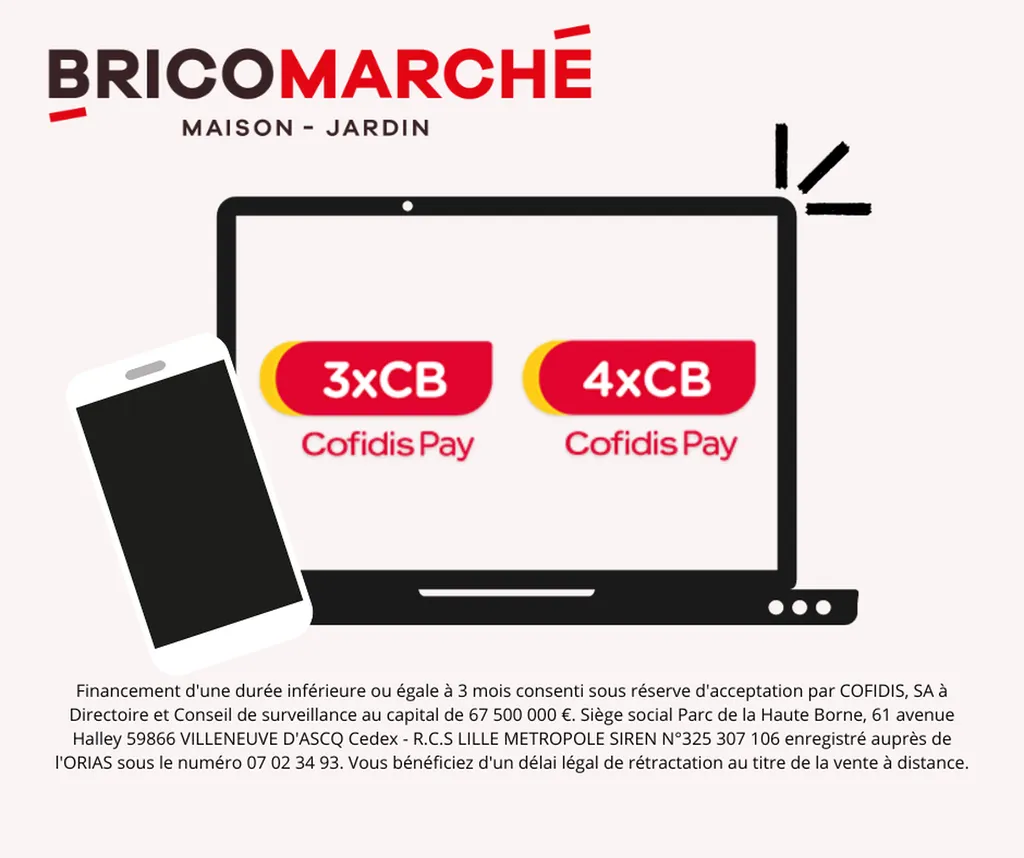 Paiement en 3 ou 4 fois sans frais