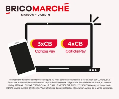 Paiement en 3 ou 4 fois sans frais