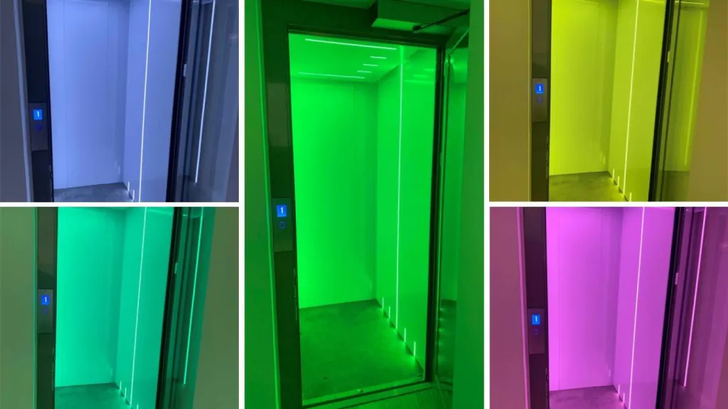 Avec les ascenseurs de maison en intérieur vous pouvez piloter votre ambiance lumineuse avec votre smartphone à Avignon ou Aix en Provence 