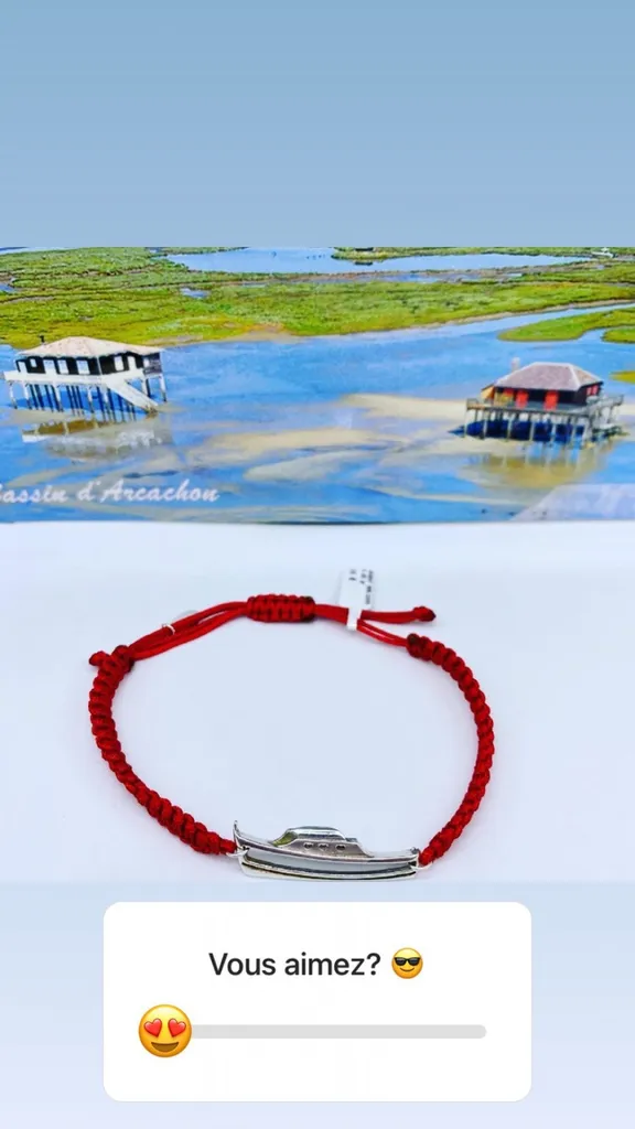 bracelet pinasse argent 925/1000ème Biganos or ligne