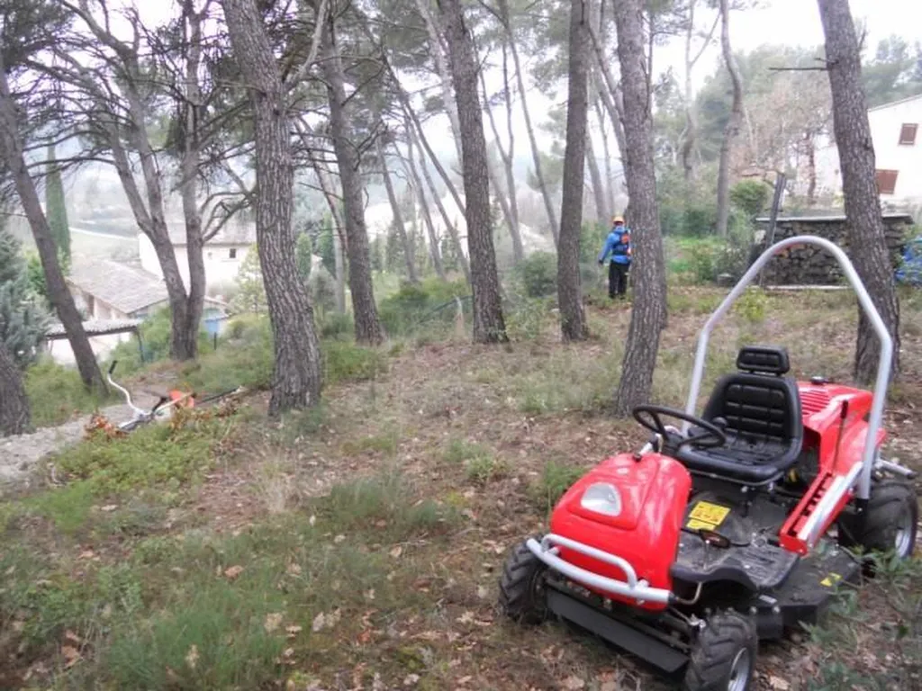 Débroussaillage d'une fôret par Les Jardins de Romain à Trets.