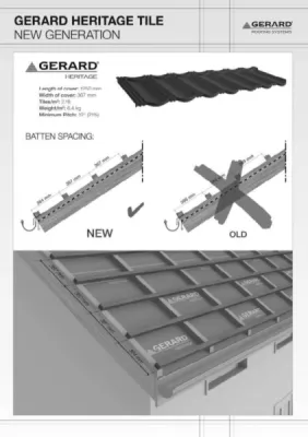 Espacement liteaux Tuile GERARD HERITAGE