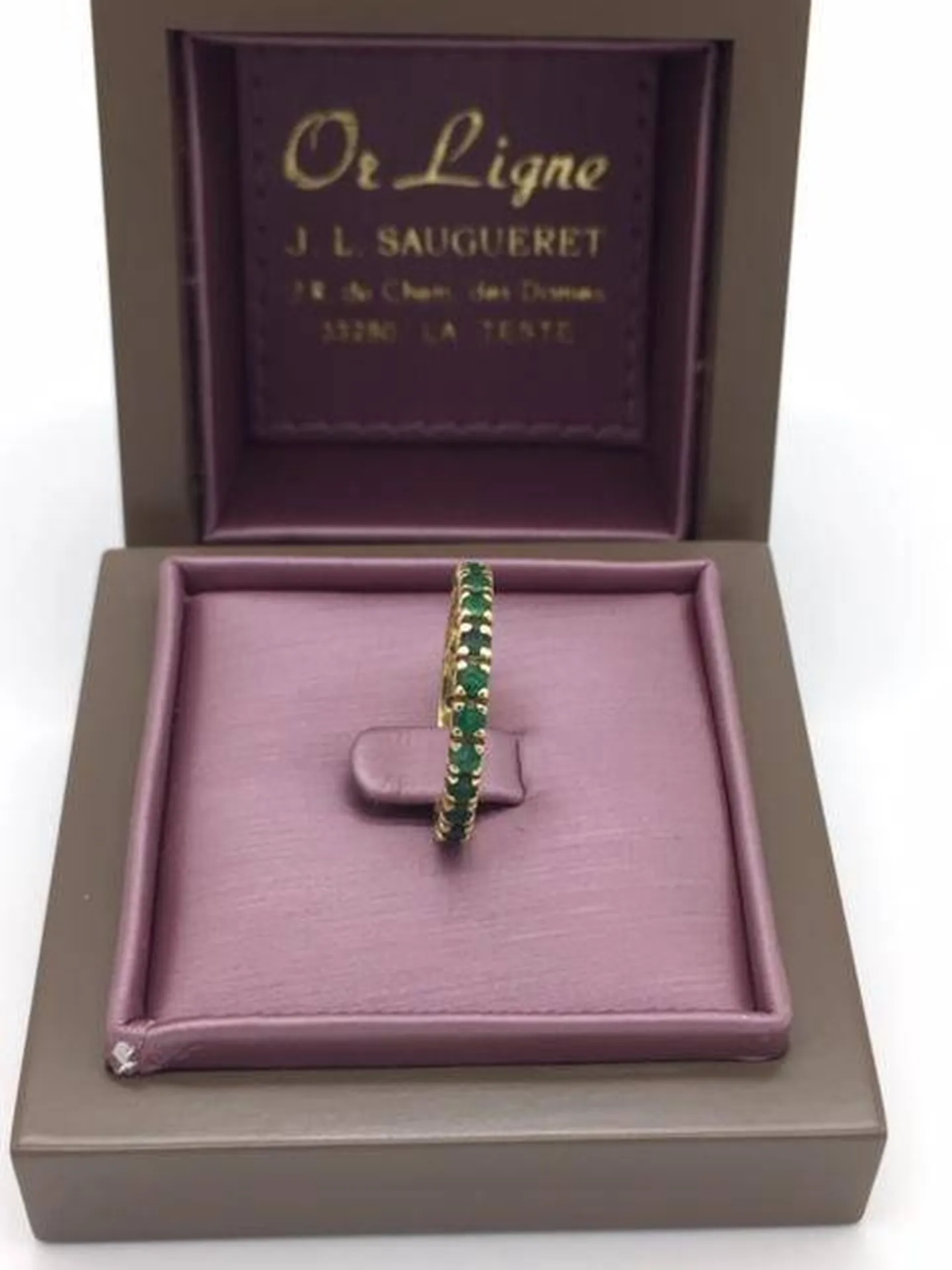 Bague or 750/1000ème et émeraudes tour complet occasion Or Ligne Arcachon Bassin d'Arcachon