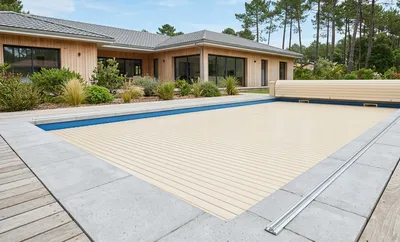 Volet sur piscine a coque : artisan pisciniste des Landes