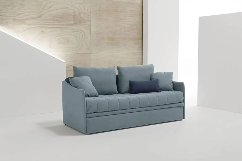 Canapé-lit gigogne bleu deux lits simples Hyères centre ville près du lavandou et de la londe