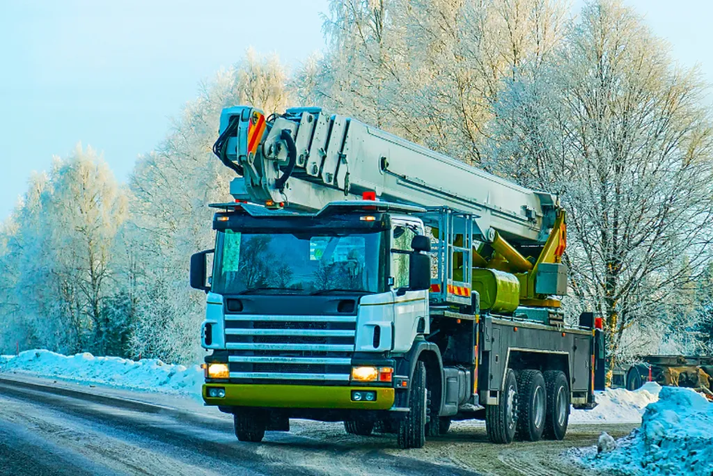 transport de marchandise camion grue