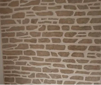 Mur intérieur imitation pierre, enduit unique fait main à St Vallier au Nord de Tain l'Hermitage dans la Drôme 26