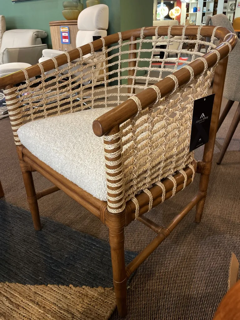 Fauteuil carde rotin et corde