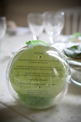 Menu de mariage bulle