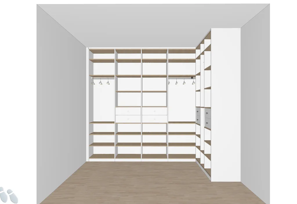Dressing familial en L blanc et bois à Bouloc, près de Toulouse 