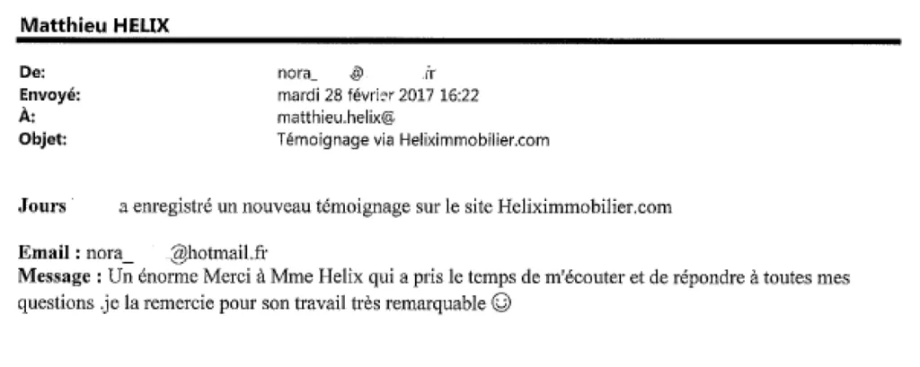 Un énorme Merci à Mme Helix