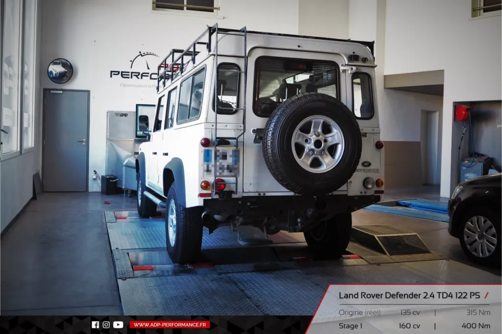 Reprogrammation moteur Arles, St Martin de Crau, Miramas - Land Rover Defender 2.4 TD4 122cv - ADP Performance