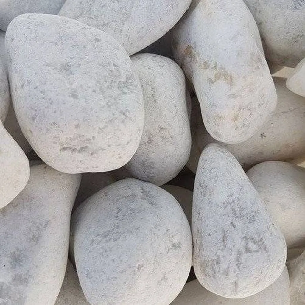 GROS GALETS XXL MARBRE BLANC MACAEL - BLANC CARRARE