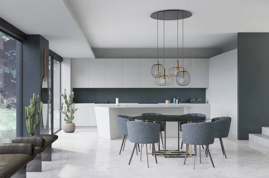 table à manger plateau verre et piètement métallique et marbre à Hyères