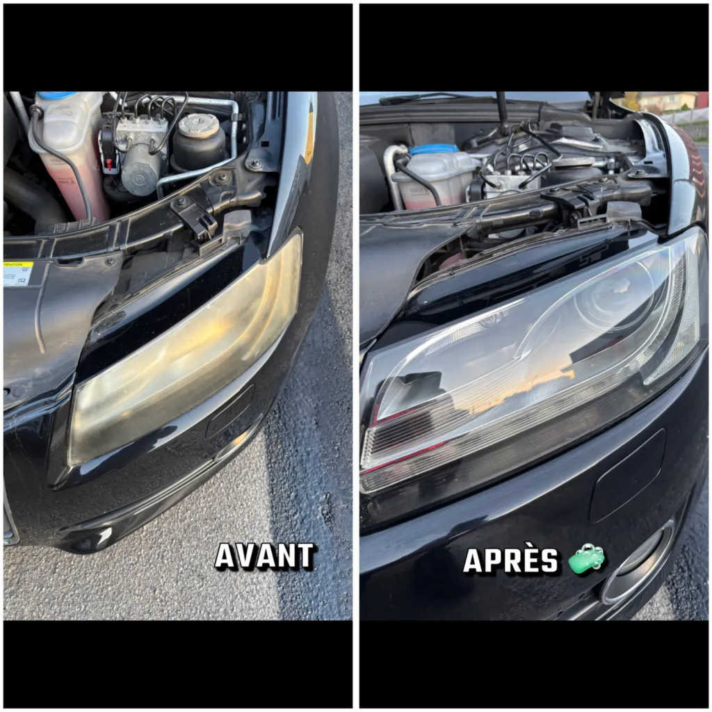 la photo montre la différence entre avant notre passage et une fois notre intervention terminé