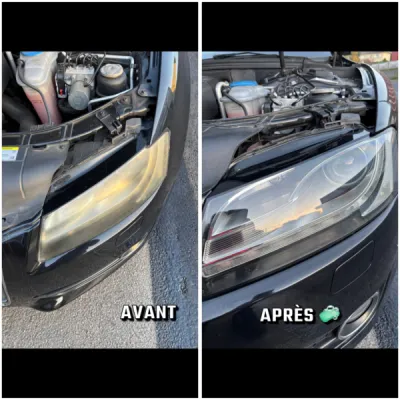 la photo montre la différence entre avant notre passage et une fois notre intervention terminé