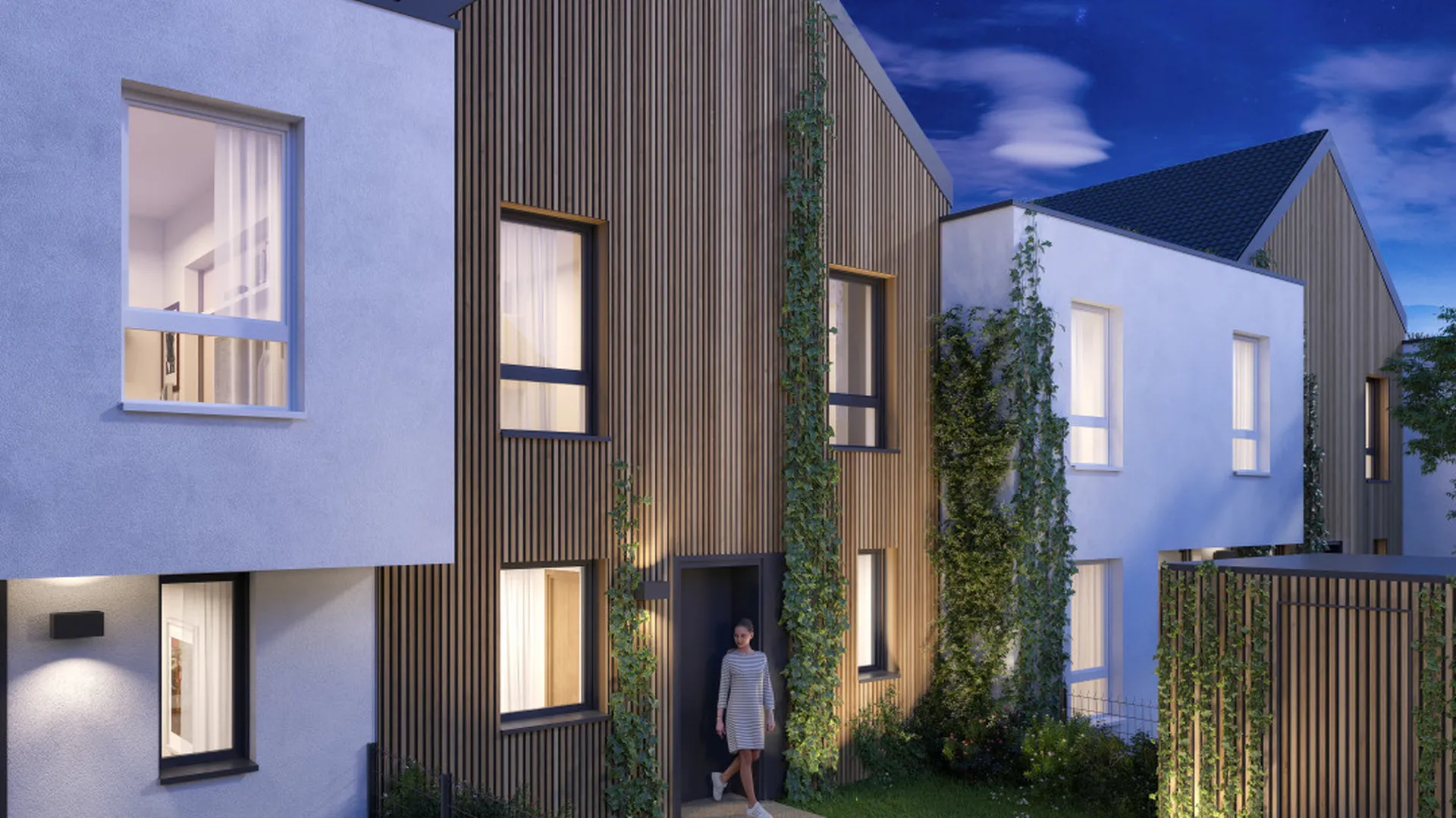 Maisons neuves avec jardin clôturé à Pfulgriesheim près de Strasbourg — 14 maisons contemporaines T4 dans le Kochersberg alsacien