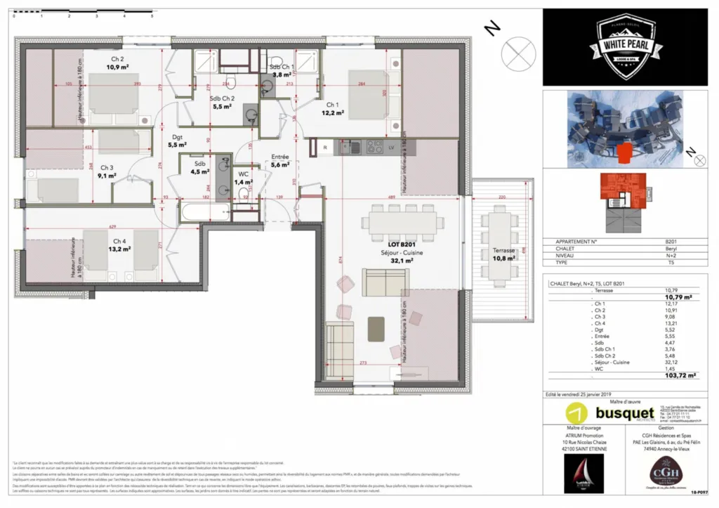 Appartement 5 exposition sud-est La Plagne soleil Prestations de grands standing
