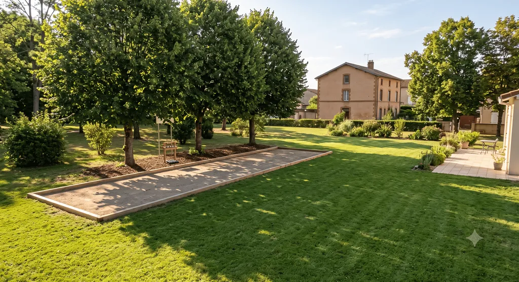 Création d'un terrain de pétanque 10mx3m à Roanne par entreprise multiservices