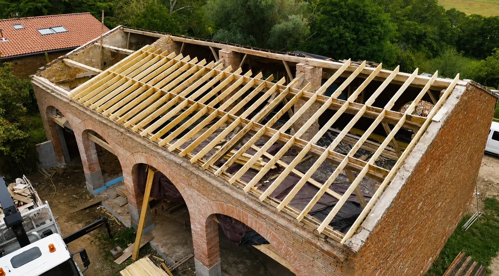Charpentier pour rénovation de charpente en bois et toiture ancienne à Pechbusque proche de Castanet Tolossan
