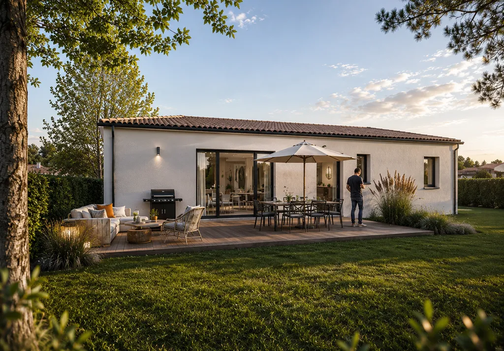 Venez découvrir ce projet de construction de 90m² avec garage sur la commune de Margaux Cantenac sur un terrain de 550m².