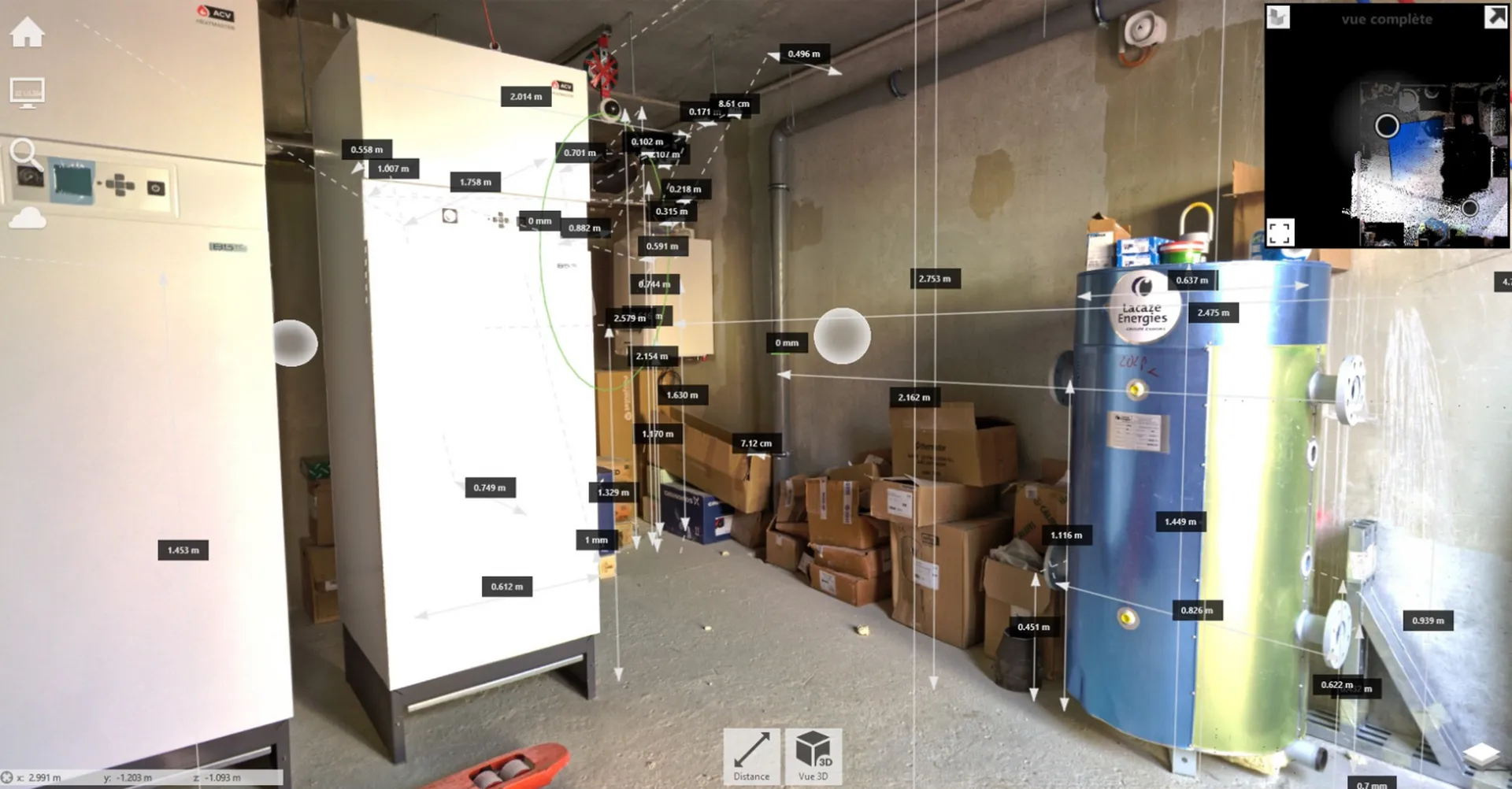 Les cotes prises sur les photos