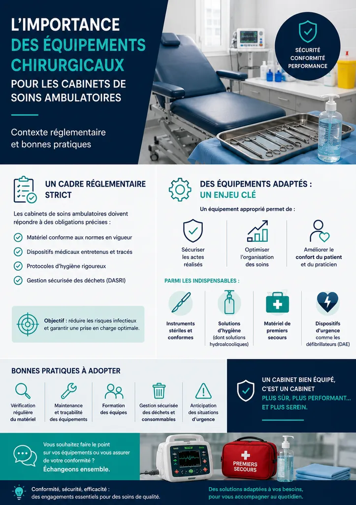 Cabinet de soins ambulatoires équipé de matériel chirurgical conforme à Lyon