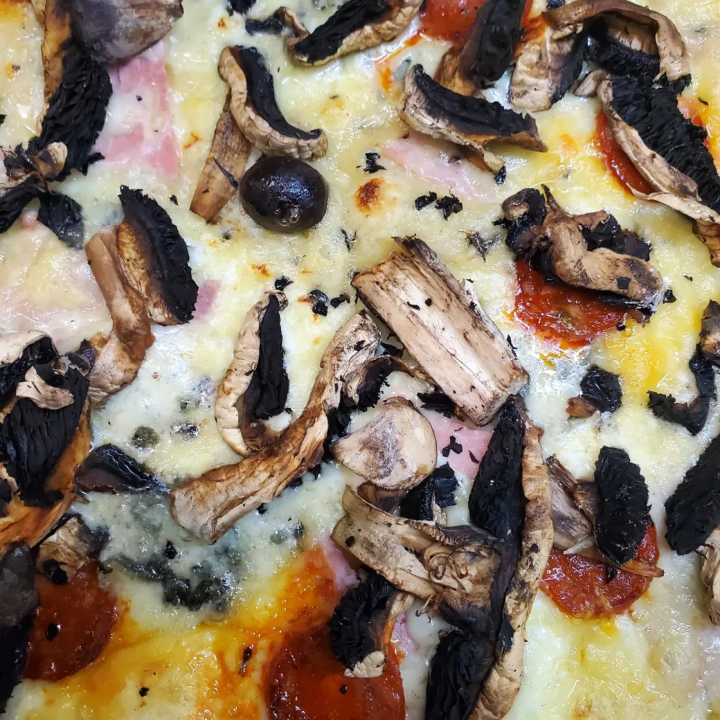 Pizza Spéciale au roquefort, jambon et chorizo dans la meilleure  pizzeria Salon