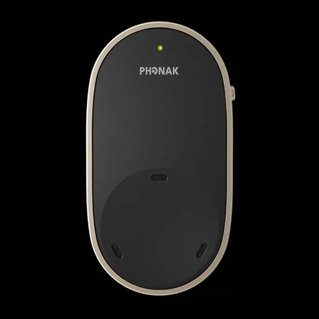 Microphone Phonak PartnerMic™ : microphone discret avec pince pour améliorer la compréhension vocale lors de conversation en tête-à-tête