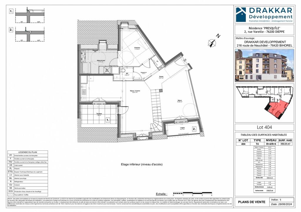 A vendre apt neuf avec blacon vu port