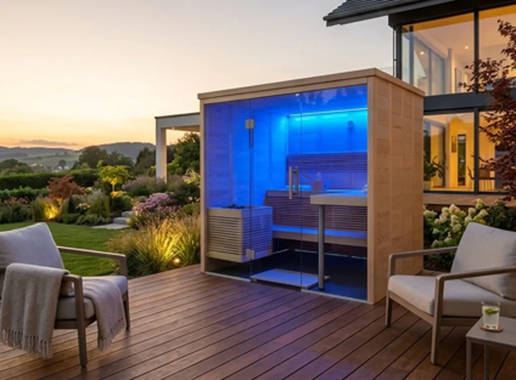 Sauna extérieur pour aménager un espace bien-être dans le jardin ou près d’une terrasse