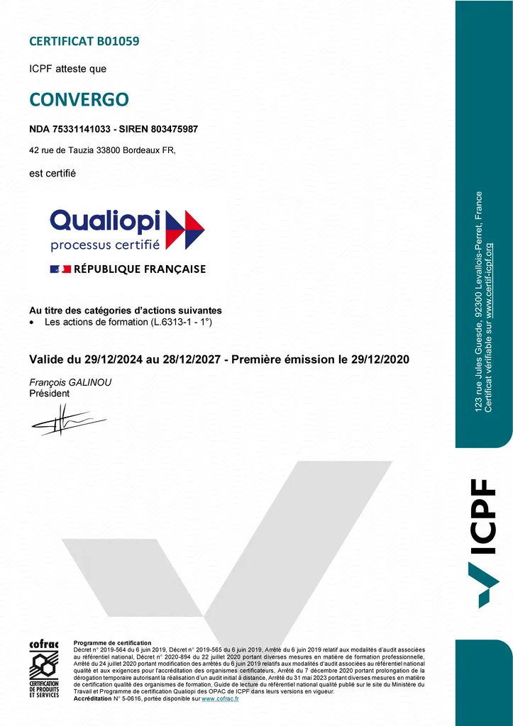 Nous sommes certifiés Qualiopi
