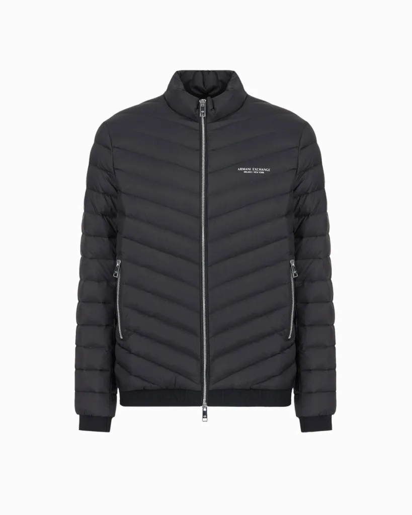Doudoune avec manches Armani Exchange noire disponible chez Urban Chic à Dieppe