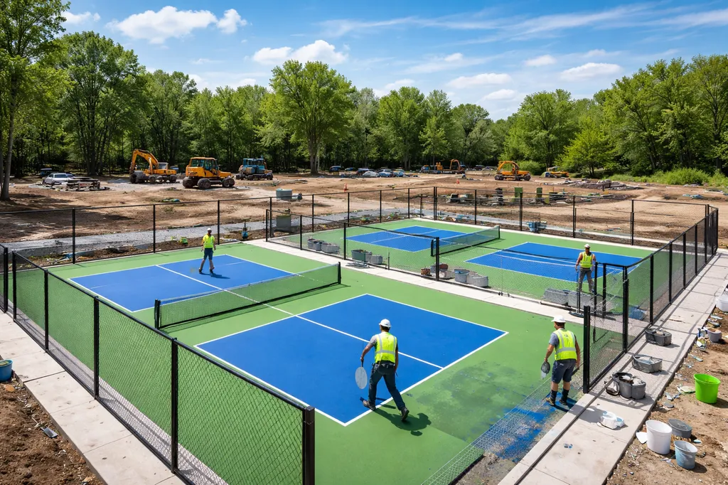 Construction d'un terrain de pickleball à Nice et dans les Alpes-Maritimes : découvrez le savoir-faire de Service Tennis pour votre installation