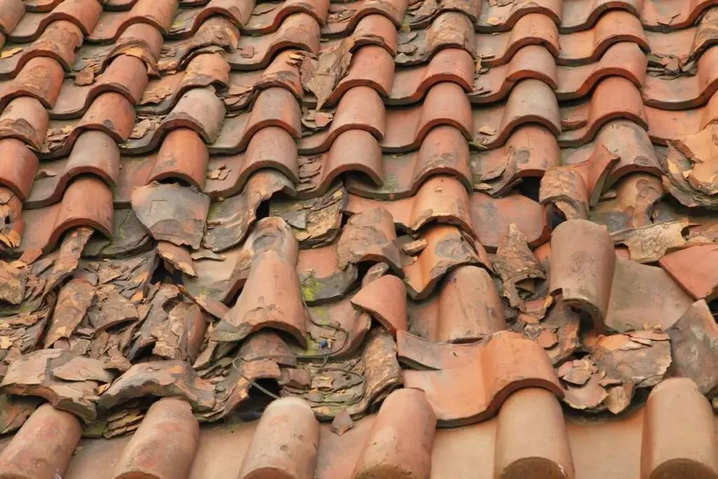 Exemple de toiture endommagée nécessitant une intervention rapide