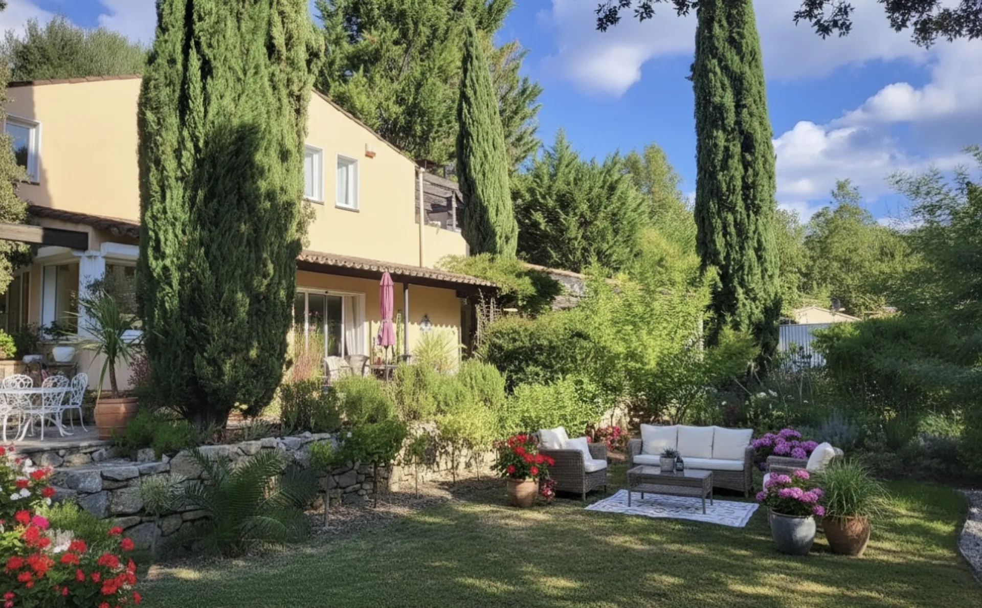 Havre de Paix à Cotignac : Villa d'Architecte avec Jardin Arboré, Piscine et Vues Panoramiques, Élu Plus Beau Village de France