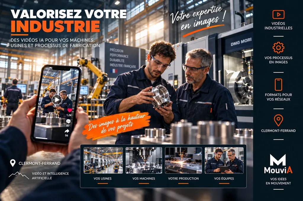 Création de vidéos industrielles avec l’IA pour valoriser vos machines et expliquer vos processus de fabrication à Clermont-Ferrand
