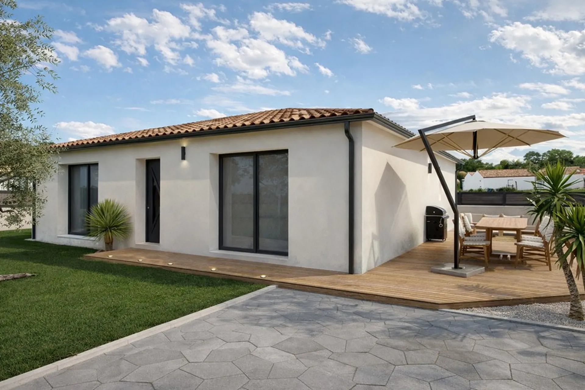 Modèle de maison carré de 104 m²