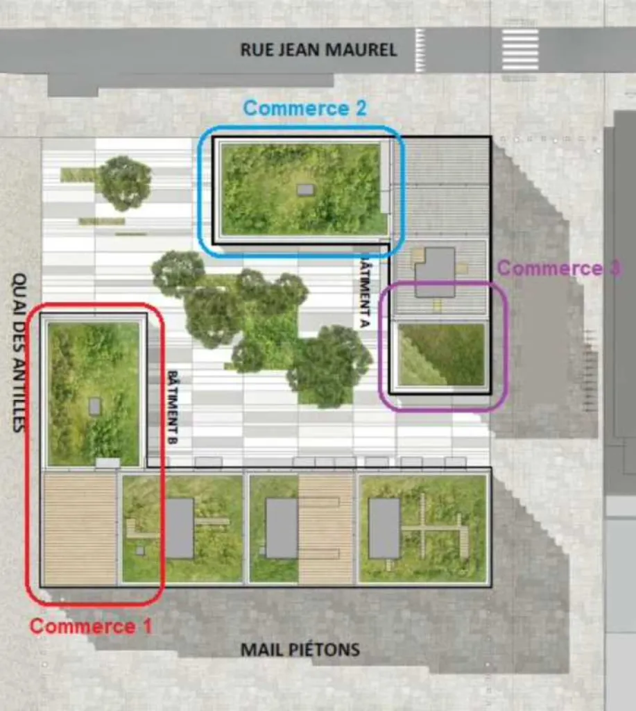 LE HAVRE - QUAI DES ANTILLES - A LOUER Cellule commerciale de 300 m2 dans le programme Les Quais en Seine