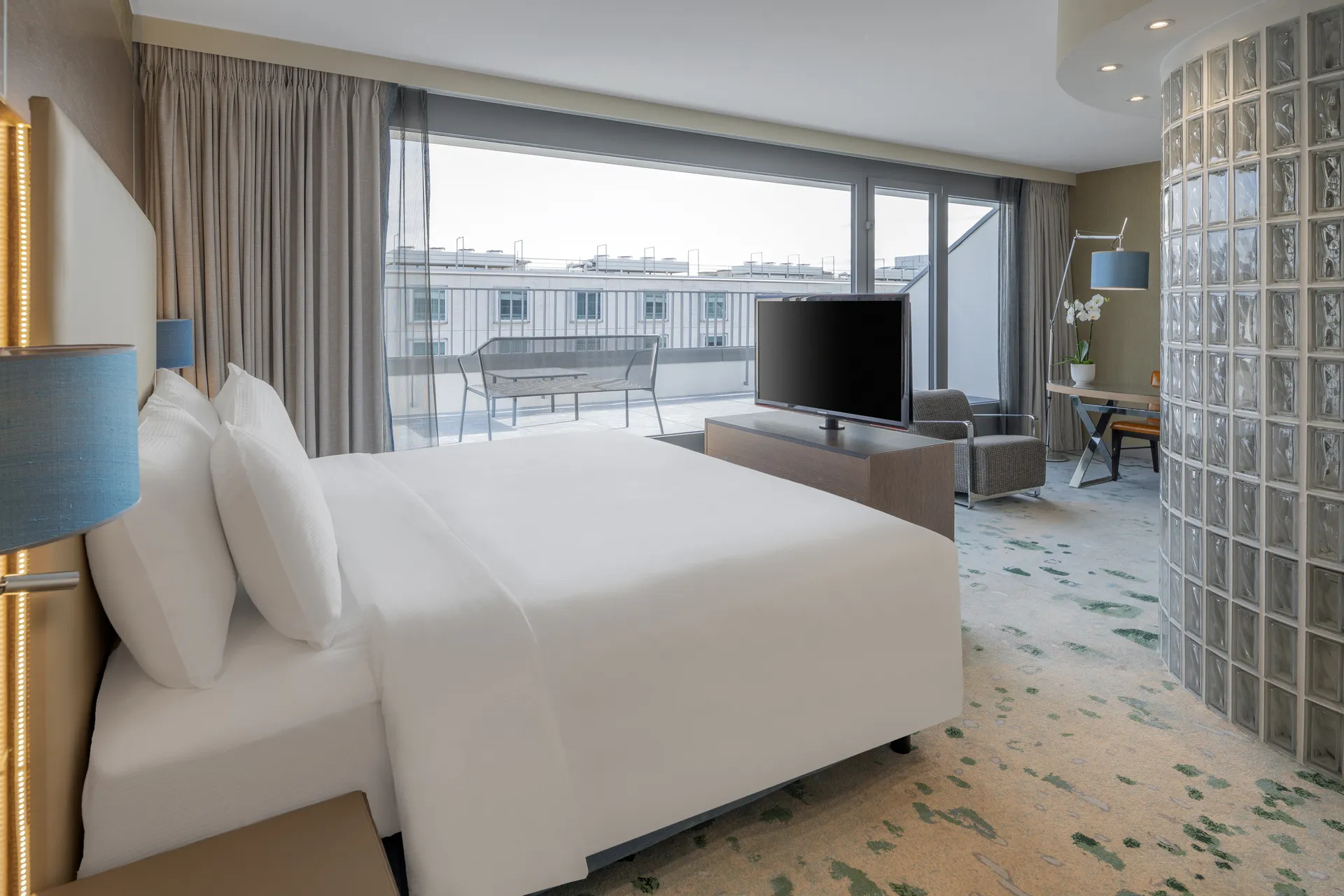 Rideaux Hotel Hilton de Geneve en Suisse