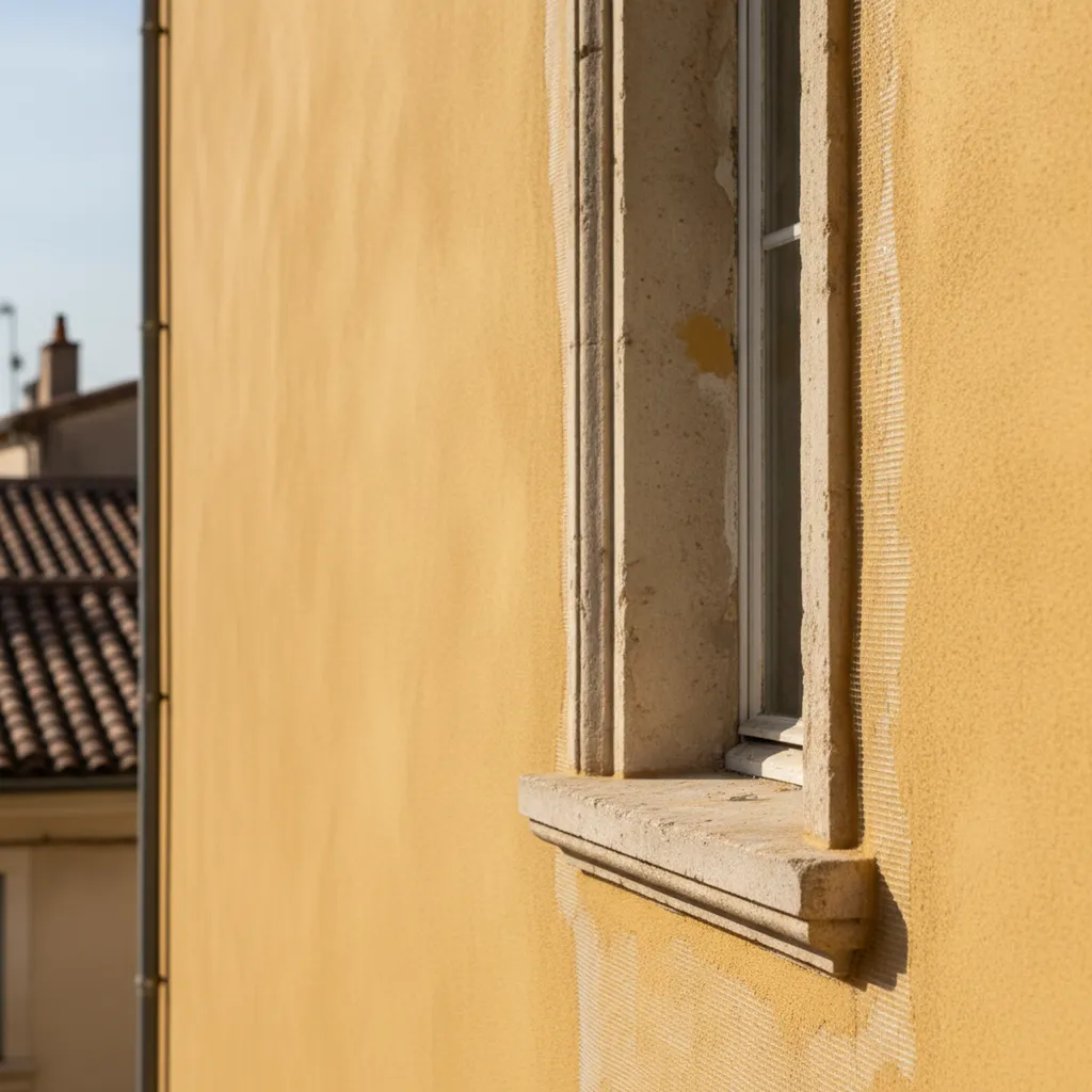 Spécialiste en rénovation de façade à Montpellier avec système d’imperméabilité I4 armé toile fibre de verre et forte élasticité pour façades très fissurées en Hérault 34