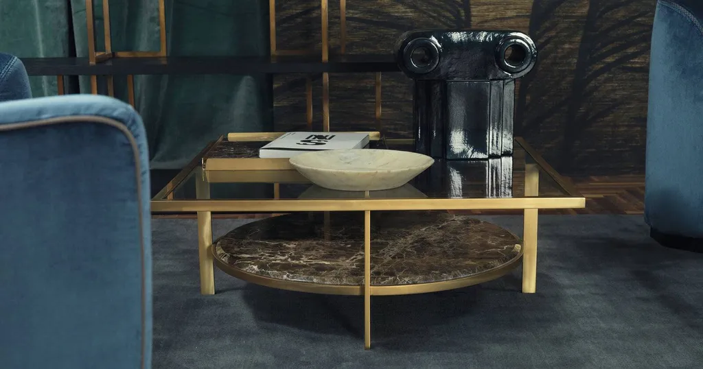 Table de salon rectangulaire en verre et marbre hyères var à proximité de Bormes