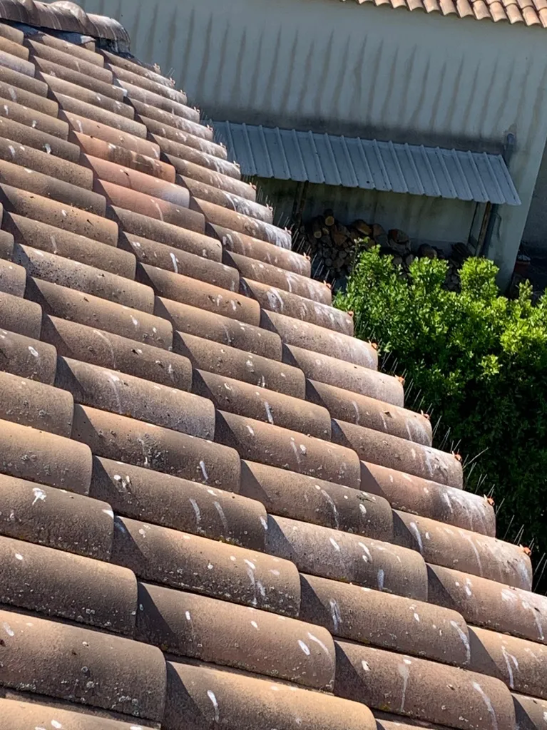 Nettoyage de toiture et mise en place d’écopic gouttière sur une villa individuelle sur la commune de Lambesc proche d’Aix en provence dans les bouches du Rhones (13)